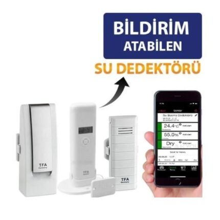 TFA WH305B Su Basma Dedektörlü Akıllı Sıcaklık-Nem Takip Seti