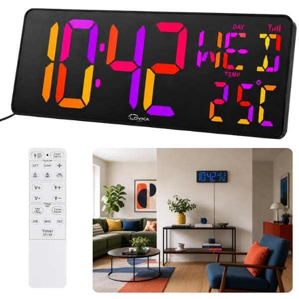 WIFI150-RGB-Renkli-Buyuk-Ekranli-Dijital-Duvar-Saati-Sicaklik-ve-Gun-Gosterimi-enkaotomasyon WİFİ150 RGB Renkli Büyük Ekranlı Dijital Duvar Saati | Sıcaklık ve Gün Gösterimi